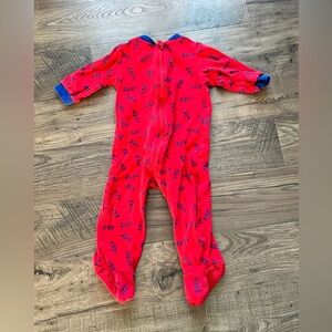 12-18 red & blue PJ, long sleeves, zipper, one piece
